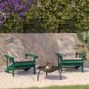 Flash Furniture Charlestown Set of 2 Adirondack Chairs with Cushions – Slate Gray Poly Resin Frame – Cream All-Weather Cushions – Indoor/Outdoor Use(Green/Cream)