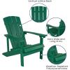 Flash Furniture Charlestown Set of 2 Adirondack Chairs with Cushions – Slate Gray Poly Resin Frame – Cream All-Weather Cushions – Indoor/Outdoor Use(Green/Cream)