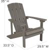 Flash Furniture Charlestown Set of 2 Adirondack Chairs with Cushions – Slate Gray Poly Resin Frame – Cream All-Weather Cushions – Indoor/Outdoor Use(Grey)