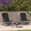 Flash Furniture Charlestown Set of 2 Adirondack Chairs with Cushions – Slate Gray Poly Resin Frame – Cream All-Weather Cushions – Indoor/Outdoor Use(Grey)