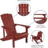 Flash Furniture Charlestown Set of 2 Adirondack Chairs with Cushions – Slate Gray Poly Resin Frame – Cream All-Weather Cushions – Indoor/Outdoor Use(Red/Cream)