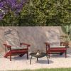 Flash Furniture Charlestown Set of 2 Adirondack Chairs with Cushions – Slate Gray Poly Resin Frame – Cream All-Weather Cushions – Indoor/Outdoor Use(Red/Cream)