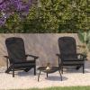Flash Furniture Charlestown Set of 2 Adirondack Chairs with Cushions – Slate Gray Poly Resin Frame – Cream All-Weather Cushions – Indoor/Outdoor Use(Slate Gray/Gray)