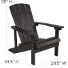 Flash Furniture Charlestown Set of 2 Adirondack Chairs with Cushions – Slate Gray Poly Resin Frame – Cream All-Weather Cushions – Indoor/Outdoor Use(Slate Gray/Blue)