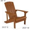 Flash Furniture Charlestown Set of 2 Adirondack Chairs with Cushions – Slate Gray Poly Resin Frame – Cream All-Weather Cushions – Indoor/Outdoor Use(Teak/Teal)