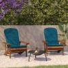 Flash Furniture Charlestown Set of 2 Adirondack Chairs with Cushions – Slate Gray Poly Resin Frame – Cream All-Weather Cushions – Indoor/Outdoor Use(Teak/Teal)