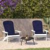 Flash Furniture Charlestown Set of 2 Adirondack Chairs with Cushions – Slate Gray Poly Resin Frame – Cream All-Weather Cushions – Indoor/Outdoor Use(White/Blue)