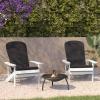 Flash Furniture Charlestown Set of 2 Adirondack Chairs with Cushions – Slate Gray Poly Resin Frame – Cream All-Weather Cushions – Indoor/Outdoor Use(White/Gray)