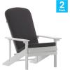 Flash Furniture Charlestown Set of 2 Adirondack Chairs with Cushions – Slate Gray Poly Resin Frame – Cream All-Weather Cushions – Indoor/Outdoor Use(White/Gray)