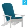 Flash Furniture Charlestown Set of 2 Adirondack Chairs with Cushions – Slate Gray Poly Resin Frame – Cream All-Weather Cushions – Indoor/Outdoor Use(White/Teal)