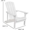 Flash Furniture Charlestown Set of 2 Adirondack Chairs with Cushions – Slate Gray Poly Resin Frame – Cream All-Weather Cushions – Indoor/Outdoor Use(White/Teal)