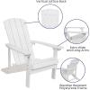 Flash Furniture Charlestown Set of 2 Adirondack Chairs with Cushions – Slate Gray Poly Resin Frame – Cream All-Weather Cushions – Indoor/Outdoor Use(White/Teal)