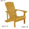 Flash Furniture Charlestown Set of 2 Adirondack Chairs with Cushions – Slate Gray Poly Resin Frame – Cream All-Weather Cushions – Indoor/Outdoor Use(Yellow/Cream)