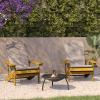 Flash Furniture Charlestown Set of 2 Adirondack Chairs with Cushions – Slate Gray Poly Resin Frame – Cream All-Weather Cushions – Indoor/Outdoor Use(Yellow/Cream)