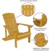 Flash Furniture Charlestown Set of 2 Adirondack Chairs with Cushions – Slate Gray Poly Resin Frame – Cream All-Weather Cushions – Indoor/Outdoor Use(Yellow/Cream)