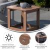 Flash Furniture Charlestown Tiered Commercial Poly Resin Adirondack Side Table – Natural Cedar – All-Weather – Indoor/Outdoor