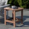 Flash Furniture Charlestown Tiered Commercial Poly Resin Adirondack Side Table – Natural Cedar – All-Weather – Indoor/Outdoor