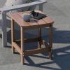 Flash Furniture Charlestown Tiered Commercial Poly Resin Adirondack Side Table – Natural Cedar – All-Weather – Indoor/Outdoor