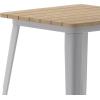 Flash Furniture Declan Commercial Outdoor Dining Table, All Weather Poly Resin Top with Steel Base, 23.75″ Square, Brown/Silver(Brown Top/Silver Frame)