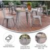 Flash Furniture Declan Commercial Outdoor Dining Table, All Weather Poly Resin Top with Steel Base, 23.75″ Square, Brown/Silver(Brown Top/Silver Frame)