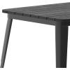 Flash Furniture Declan Commercial Outdoor Dining Table with Umbrella Hole, All Weather Poly Resin Top and Steel Base, 30″ x 60″, Brown/Silver(Black Top/Black Frame)