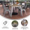 Flash Furniture Declan Commercial Outdoor Dining Table with Umbrella Hole, All Weather Poly Resin Top and Steel Base, 30″ x 60″, Brown/Silver(Brown Top/Silver Frame)