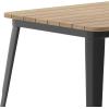 Flash Furniture Declan Commercial Outdoor Dining Table with Umbrella Hole, All Weather Poly Resin Top and Steel Base, 30″ x 60″, Brown/Silver(Brown/Black)
