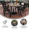 Flash Furniture Declan Commercial Outdoor Dining Table with Umbrella Hole, All Weather Poly Resin Top and Steel Base, 30″ x 60″, Brown/Silver(Brown/Black)