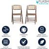 Flash Furniture Folding Bohemian Bamboo Chairs with Curved Backs, Modern Bamboo Folding Dining Chairs, 300 lb. Static Weight Capacity, Set of 2(Set of 2)