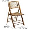 Flash Furniture Folding Bohemian Bamboo Chairs with Curved Backs, Modern Bamboo Folding Dining Chairs, 300 lb. Static Weight Capacity, Set of 2(Set of 4)