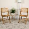 Flash Furniture Folding Bohemian Bamboo Chairs with Curved Backs, Modern Bamboo Folding Dining Chairs, 300 lb. Static Weight Capacity, Set of 2(Set of 4)
