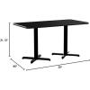 Flash Furniture Graniss 30” x 60” Rectangular Mahogany Laminate Table Top with 22” x 22” Table Height Bases(Black)