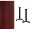 Flash Furniture Graniss 30” x 60” Rectangular Mahogany Laminate Table Top with 22” x 22” Table Height Bases(Mahogany)
