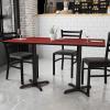 Flash Furniture Graniss 30” x 60” Rectangular Mahogany Laminate Table Top with 22” x 22” Table Height Bases(Mahogany)