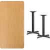 Flash Furniture Graniss 30” x 60” Rectangular Mahogany Laminate Table Top with 22” x 22” Table Height Bases(Natural)