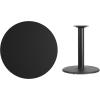 Flash Furniture Graniss 36” Round Walnut Laminate Table Top with 24” Round Table Height Base(Black)