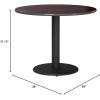 Flash Furniture Graniss 36” Round Walnut Laminate Table Top with 24” Round Table Height Base(Mahogany)