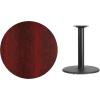 Flash Furniture Graniss 36” Round Walnut Laminate Table Top with 24” Round Table Height Base(Mahogany)