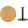 Flash Furniture Graniss 36” Round Walnut Laminate Table Top with 24” Round Table Height Base(Natural)