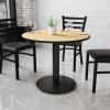 Flash Furniture Graniss 36” Round Walnut Laminate Table Top with 24” Round Table Height Base(Natural)