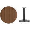Flash Furniture Graniss 36” Round Walnut Laminate Table Top with 24” Round Table Height Base(Walnut)