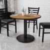 Flash Furniture Graniss 36” Round Walnut Laminate Table Top with 24” Round Table Height Base(Walnut)
