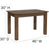 Flash Furniture HERCULES Series 46″ x 30″ Rectangular Antique Rustic White Solid Pine Farm Dining Table(Antique Rustic)