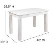 Flash Furniture HERCULES Series 46″ x 30″ Rectangular Antique Rustic White Solid Pine Farm Dining Table(Antique Rustic White)