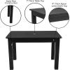 Flash Furniture HERCULES Series 46″ x 30″ Rectangular Antique Rustic White Solid Pine Farm Dining Table(Black Wash)