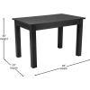 Flash Furniture HERCULES Series 46″ x 30″ Rectangular Antique Rustic White Solid Pine Farm Dining Table(Black Wash)