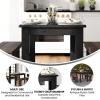 Flash Furniture HERCULES Series 46″ x 30″ Rectangular Antique Rustic White Solid Pine Farm Dining Table(Black Wash)