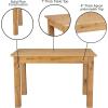 Flash Furniture HERCULES Series 46″ x 30″ Rectangular Antique Rustic White Solid Pine Farm Dining Table(Light Natural)