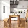 Flash Furniture HERCULES Series 46″ x 30″ Rectangular Antique Rustic White Solid Pine Farm Dining Table(Light Natural)