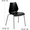 Flash Furniture HERCULES Series 770 lb. Capacity White Stack Chair with Lumbar Support and Silver Frame(Black)
